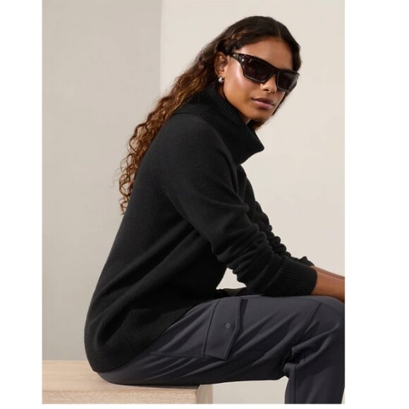 Athleta | Alpine Turtleneck Sweater In Black - Picture 3 of 10
